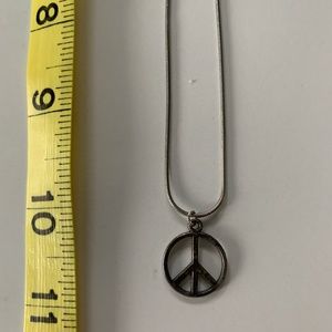 Silver Peace Sign Necklace